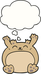 cartoon bear and thought bubble