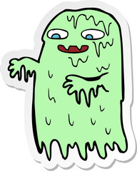 Obraz premium sticker of a cartoon gross slime ghost