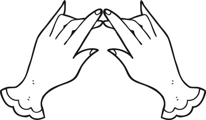 black and white cartoon hands