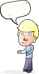 cartoon shocked man with speech bubble