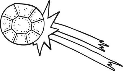 black and white cartoon soccer ball