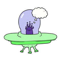 thought bubble cartoon flying saucer