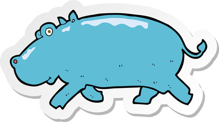 sticker of a cartoon hippopotamus