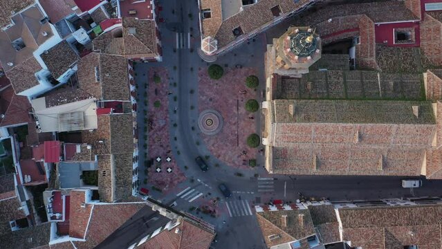Aerial drone footage of the castle of Antequera with Spanish medieval and moorish town in Andalusia