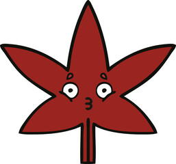 cute cartoon autumnal leaf