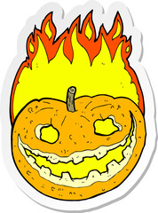 sticker of a cartoon pumpkin