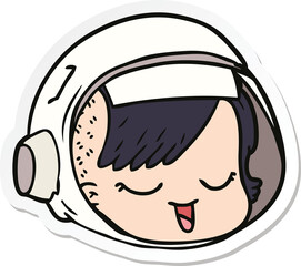 sticker of a cartoon astronaut face