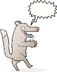 cartoon big bad wolf with speech bubble