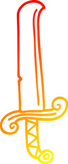 warm gradient line drawing cartoon ancient sword