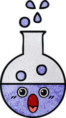 retro grunge texture cartoon test tube