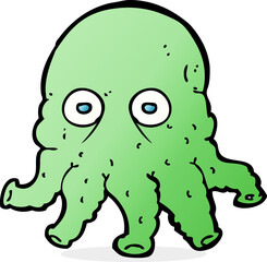 cartoon alien squid face