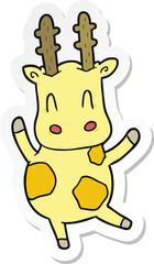 sticker of a cute cartoon giraffe