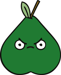 cute cartoon angry pear