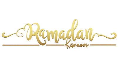 Ramadan kareem golden text typography