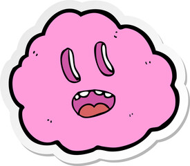 sticker of a cartoon spooky cloud