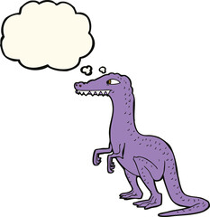 Obraz na płótnie Canvas cartoon dinosaur with thought bubble