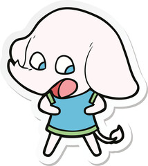 sticker of a cute cartoon elephant