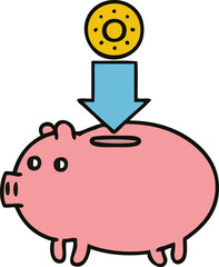 cute cartoon piggy bank