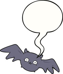 cartoon vampire halloween bat and speech bubble