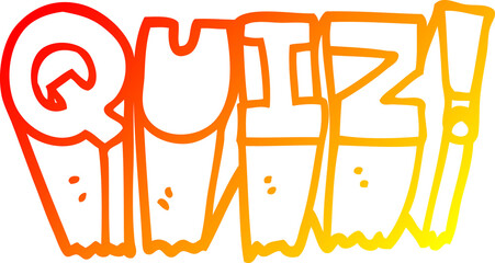 warm gradient line drawing cartoon quiz sign