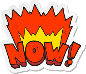 sticker of a cartoon now symbol