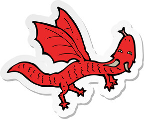 sticker of a cartoon little dragon
