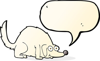 cartoon happy dog with speech bubble