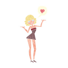 cartoon woman in love