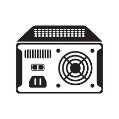 Computer power supply icon,logo illustration design template