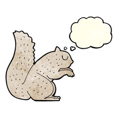 cartoon squirrel with thought bubble
