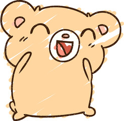 Happy Bear Chalk Drawing