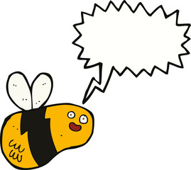cartoon bee with speech bubble