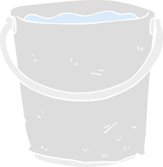 flat color illustration of a cartoon bucket of water