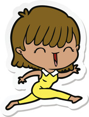 sticker of a cartoon woman