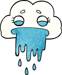 cartoon doodle rain cloud