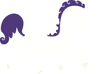 flat color style cartoon unicorn