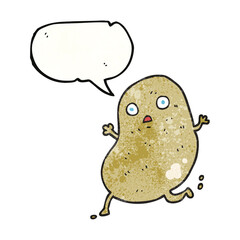 speech bubble textured cartoon potato running