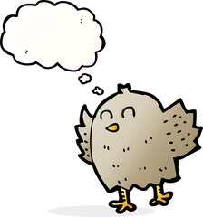cartoon bird with thought bubble
