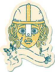 orc fighter character face illustration