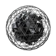 Obraz premium Futuristic Metallic 3D Shapes PNG Images