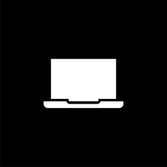 Laptop icon symbol isolated on black background 