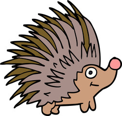 cartoon doodle spiky hedgehog