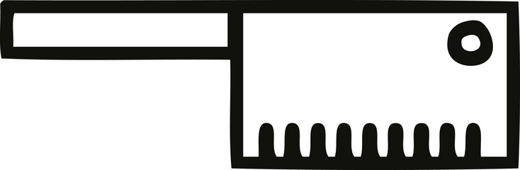 line drawing cartoon butcher knife