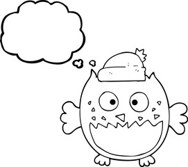 thought bubble cartoon owl