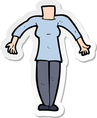 sticker of a cartoon female body