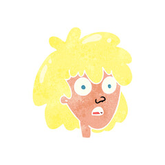 retro cartoon female face