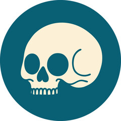 tattoo style icon of a skull
