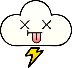 gradient shaded cartoon thunder cloud