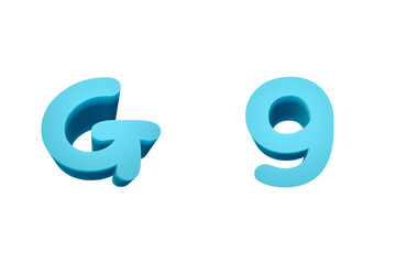 3d rendering Font  Cartoon style lowercase And uppercase Letters