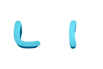 3d rendering Font  Cartoon style lowercase And uppercase Letters